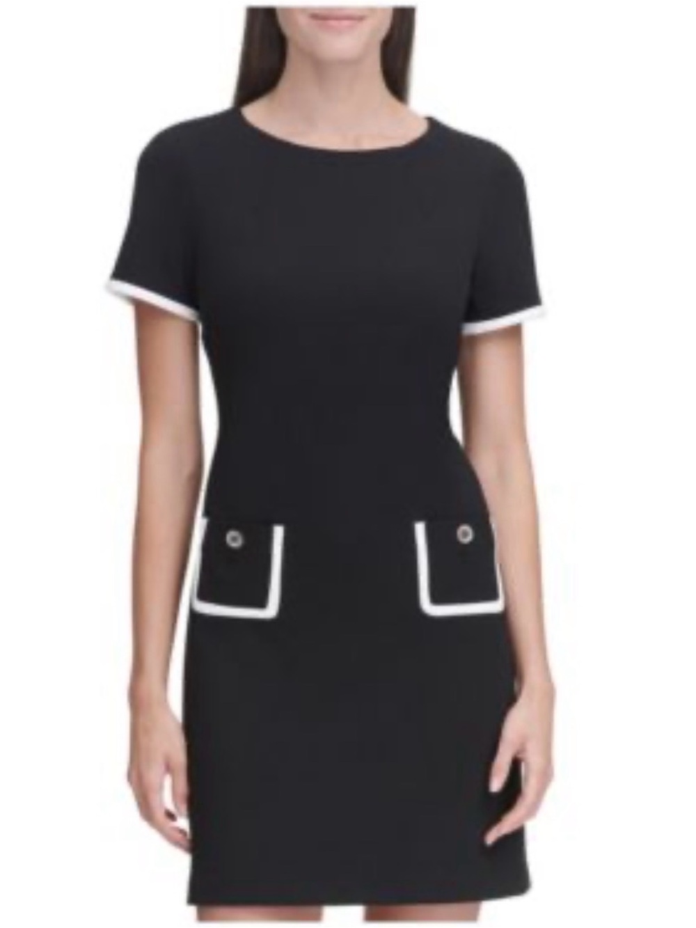 Tommy Hilfiger Black Mini Dress with White Trim
